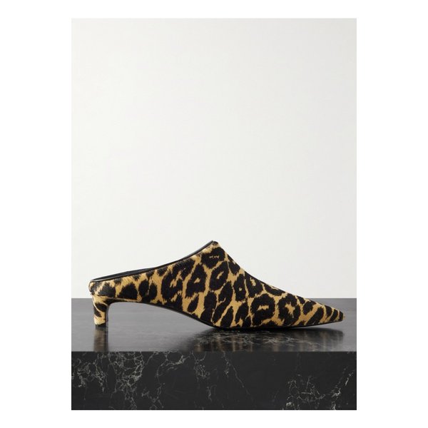 레오파드 프린트 카프 헤어 뮬 46376663162868807