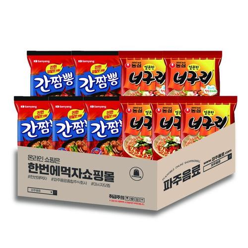 [한번에먹자쇼핑몰] 농심 얼큰한 너구리 5봉 + 삼양 볶음 간짬뽕 5봉 / 총 10봉 간짬구리(1)