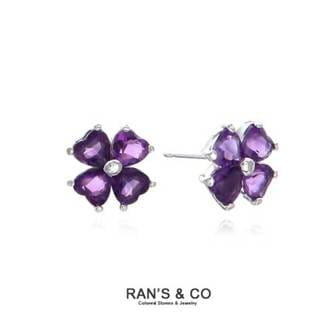 RAN'S&CO [란스앤코] RAN`S&CO 천연자수정 하트크로버 귀걸이