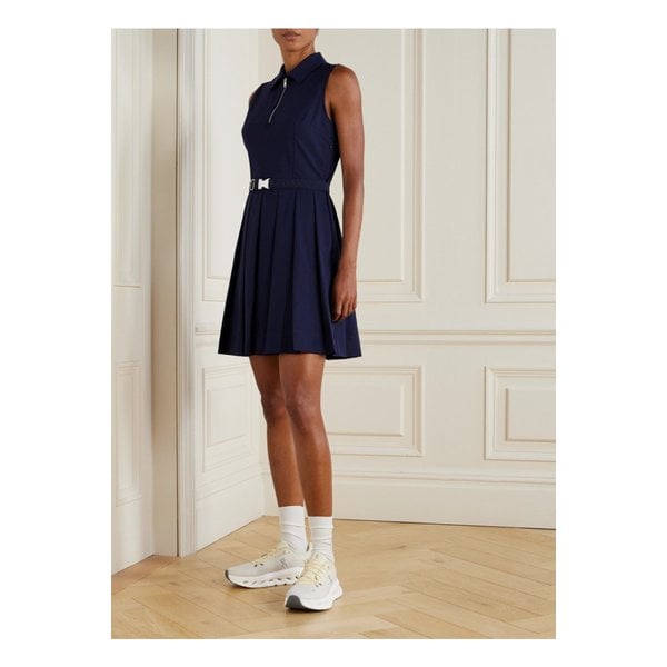 벨트 플리츠 스트레치 저지 골프 미니 드레스 네이비 46376663162976310
