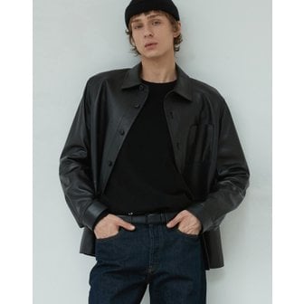 베르데마르 Italian nappa Lambskin Pocket shirt JK