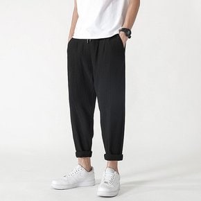 린넨 9부 남성 허리밴딩 데일리 일자팬츠 IS-PA41