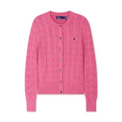 폴로랄프로렌 여성 포니 로고 자수 핑크 글로리 가디건 211891643 007 - SSG.COM