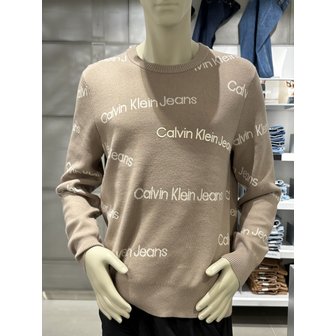 Calvin Klein Jeans [여주점] [캘빈클라인(CK)] 남성 인스티튜셔널 AOP 로고 울 스웨터 (J322155-A03)