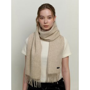 basic wool 100 muffler - beige