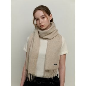 basic wool 100 muffler - beige