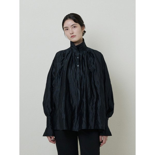 SHIRRING BLOUSE black