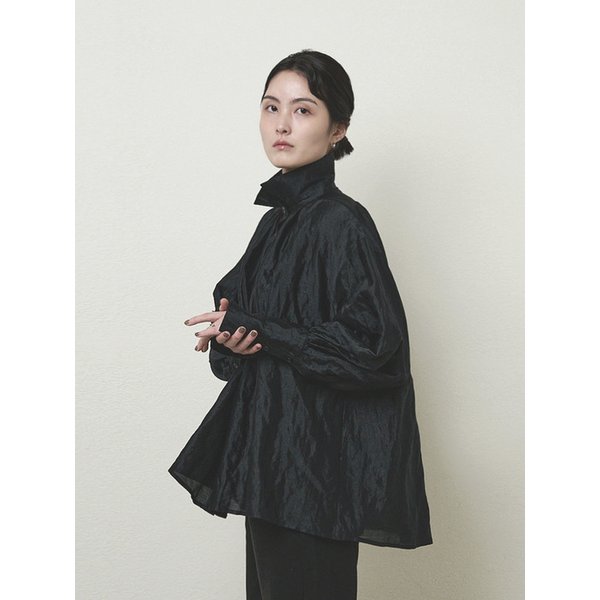SHIRRING BLOUSE black