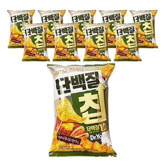  오리온 단백질칩 버터구이 오징어맛 과자 스낵 60g x 10개