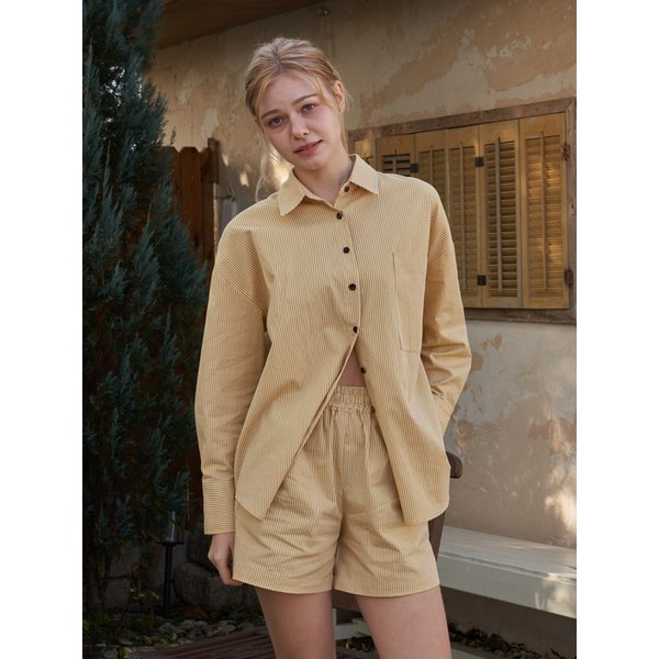 사하라 셔츠 - Mustard Yellow