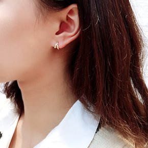14k 민자 컷팅 원터치 귀걸이 OPSYE12680E-1
