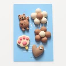 작지만 강력한 냉장고자석 세트(안녕곰 5pcs) 귀여운 마그넷 현관문 칠판 자석