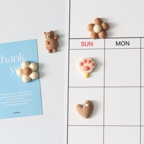 작지만 강력한 냉장고자석 세트(안녕곰 5pcs) 귀여운 마그넷 현관문 칠판 자석