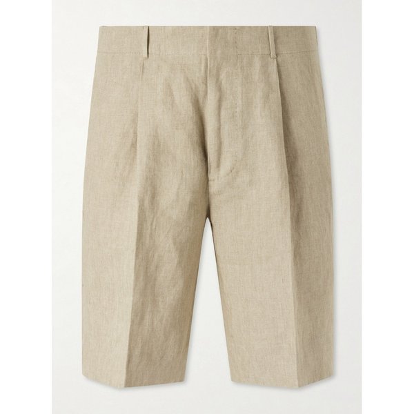 스트레이트 레그 플리츠 리넨 쇼츠 46376663163019158