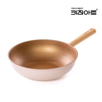  키친아트 골드 플렉스 인덕션 이노블 코팅 통주물 궁중팬 웍 26cm