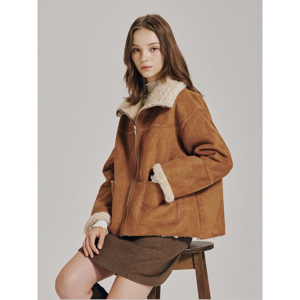 리버시블 스웨이드 무스탕 - 카멜 / Reversible Suede Mustang - Camel