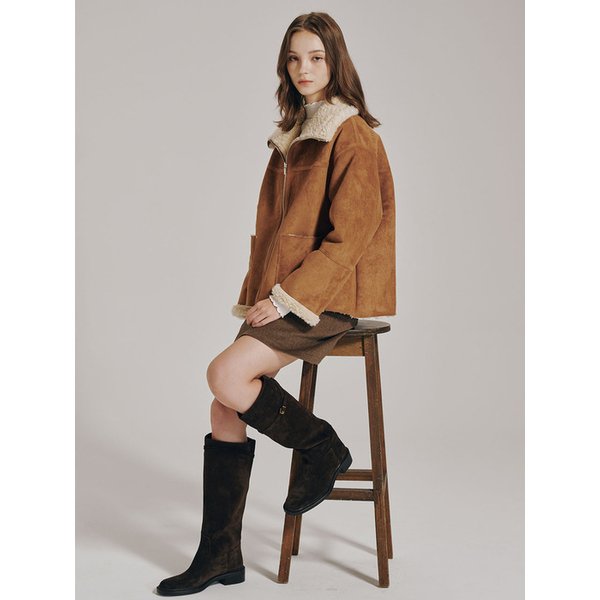 리버시블 스웨이드 무스탕 - 카멜 / Reversible Suede Mustang - Camel