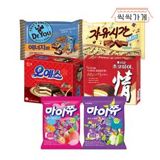 등산갈때 필요한 간식 6종(에너지바미니,자유시간미니,오예스,초코파이,마이쮸2종)