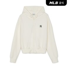 [코리아공식] 여성 베이직 럭슬레저 크롭 후드집업 NY (Cream)