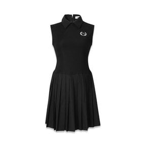 pleate mini dress black