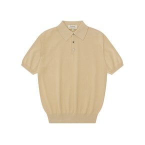 Essential Short Sleeve Polo Knit (Beige)