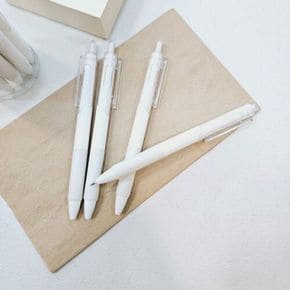화이트바디 심플 깔끔한 검정색 볼펜 0.5m