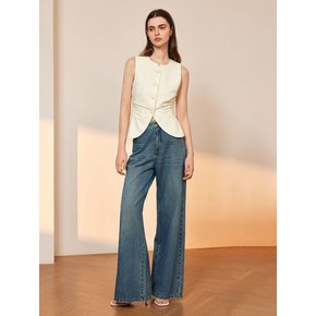 YY_Pleated summer suit sleeveless top