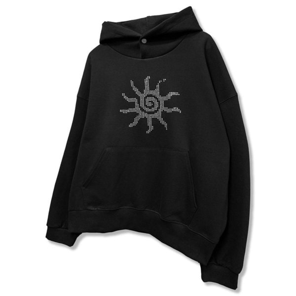 Crystal Sun Hotfix Hoodie_Black