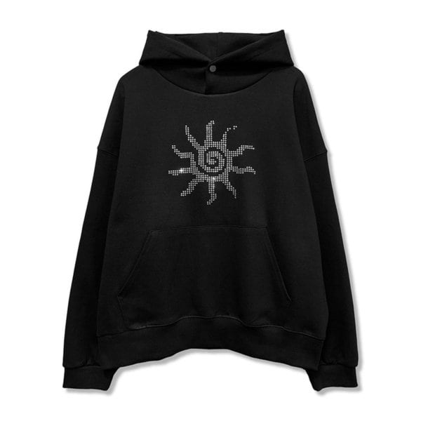 Crystal Sun Hotfix Hoodie_Black