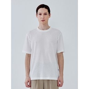 남성 와플 라운드넥 반팔티셔츠 (WHITE)