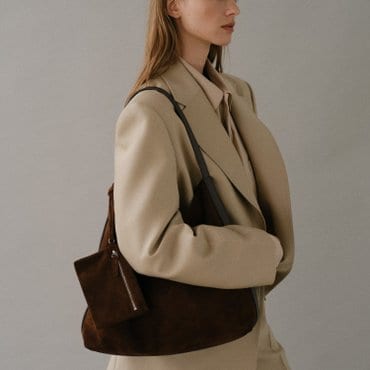 로서울 Pulpy hobo bag Suede Chestnut