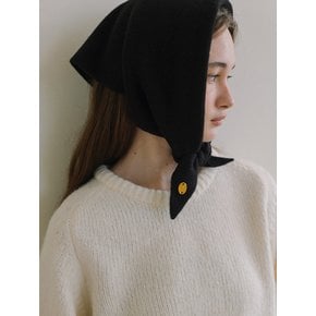 Basic Wool Knit Scarf - Black