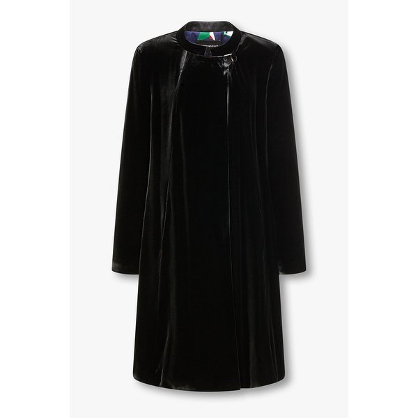 여성 오프센터 클로저 리퀴드 벨벳 코트 A525308517000