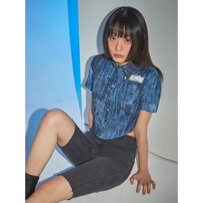 Lace Demin Crop Shirt