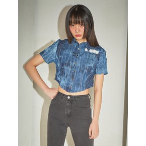 Lace Demin Crop Shirt