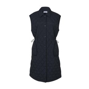 CRINKLE QUILTED DOWN LONG VEST_Navy