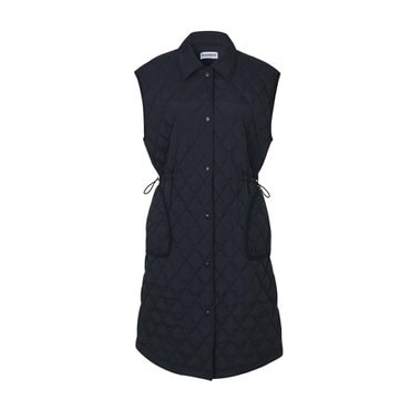 플레이부 CRINKLE QUILTED DOWN LONG VEST_Navy