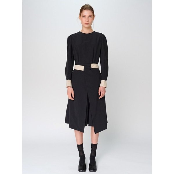 [리퍼브] COLOR BLOCK DRESS / BLACK