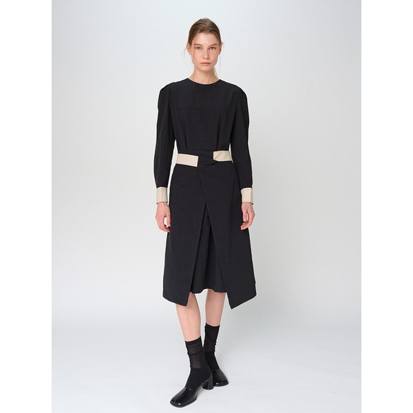 [리퍼브] COLOR BLOCK DRESS / BLACK