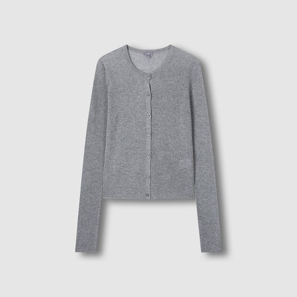 여 시어 립 슬림핏 긴팔 가디건 J116204008083