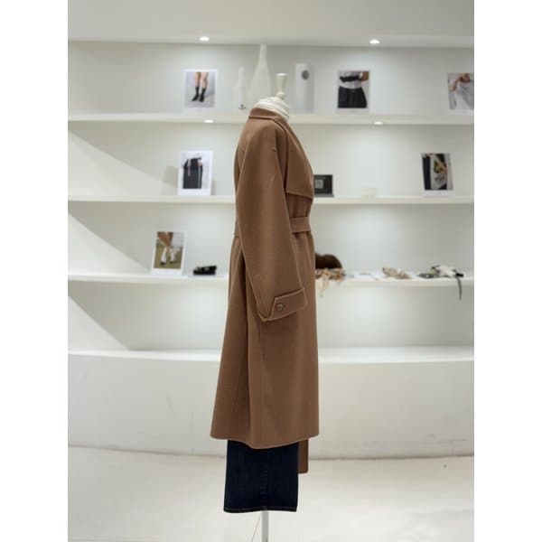 [여주점] 여성 캐시미어 블렌디드 하이넥 롱 코트 (L254MSH514)