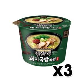 밀양식 돼지국밥라면 컵라면 105g x 3개