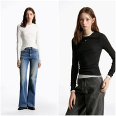 여성 슬림 에센셜 립 티셔츠  T32F0TTO03SWT1 TOMMY JEANS