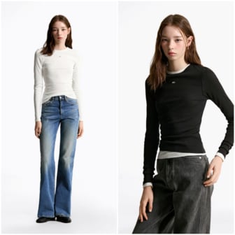 타미진스 여성 슬림 에센셜 립 티셔츠  T32F0TTO03SWT1 TOMMY JEANS