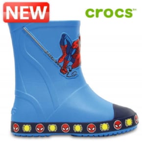 크록스 아동 장화 /H12- 204718-456 Crocs Bump It Spiderman Rain Boot Ocean