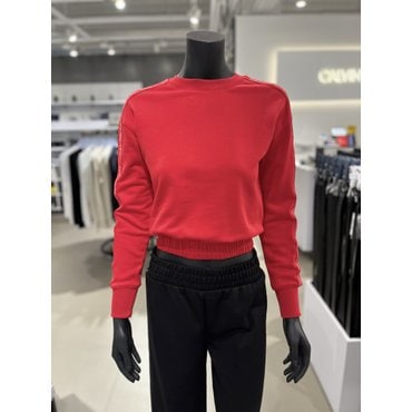 Calvin Klein Jeans 여성 테이핑 로고 맨투맨 티셔츠 (ZW02241-XL6)