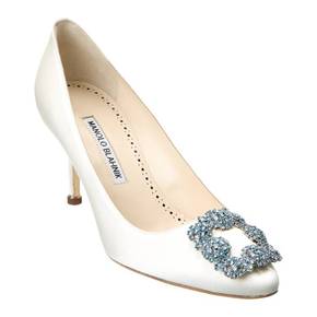 4858843 Manolo Blahnik Hangisi Bridal 70 Satin Pump