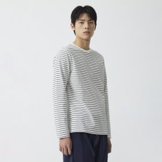 남 스마트 코튼 라운드넥 긴팔 파자마 티셔츠(OFF WHITE / IVORY / DARK NAVY / MELLANGE GREY)