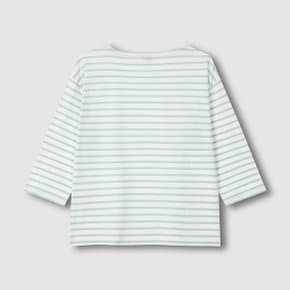 여 코튼 스트라이프 7부 티셔츠 J116101037045