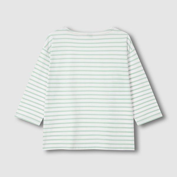 여 코튼 스트라이프 7부 티셔츠 J116101037045